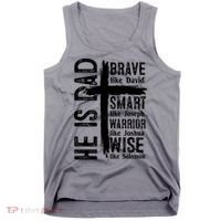 He Is Dad Religious Christian Bible Quote Father Tank Top thumb 0