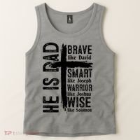He Is Dad Religious Christian Bible Quote Father Tank Top thumb 2