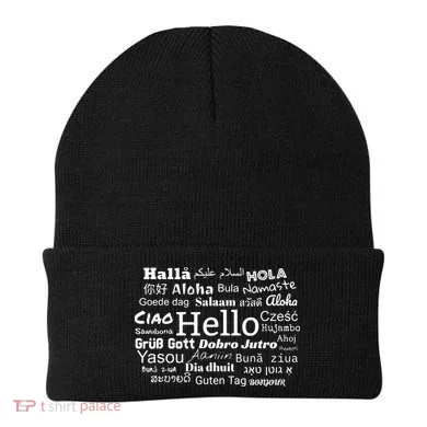 Hello In Different Languages Multilingualism Gift Beanie