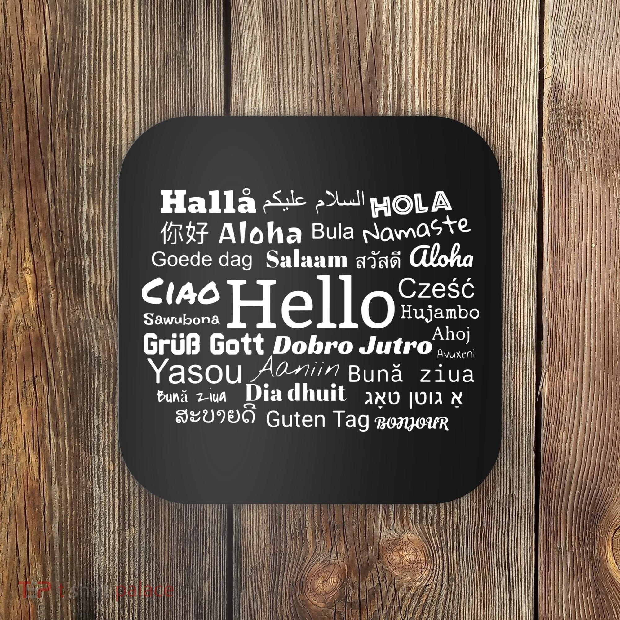 Hello In Different Languages Multilingualism Gift Coaster