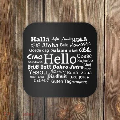 Hello In Different Languages Multilingualism Gift Coaster