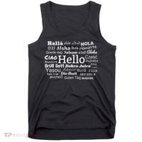 Hello In Different Languages Multilingualism Gift Tank Top thumb 0