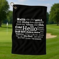 Hello In Different Languages Multilingualism Gift Golf Towel thumb 1