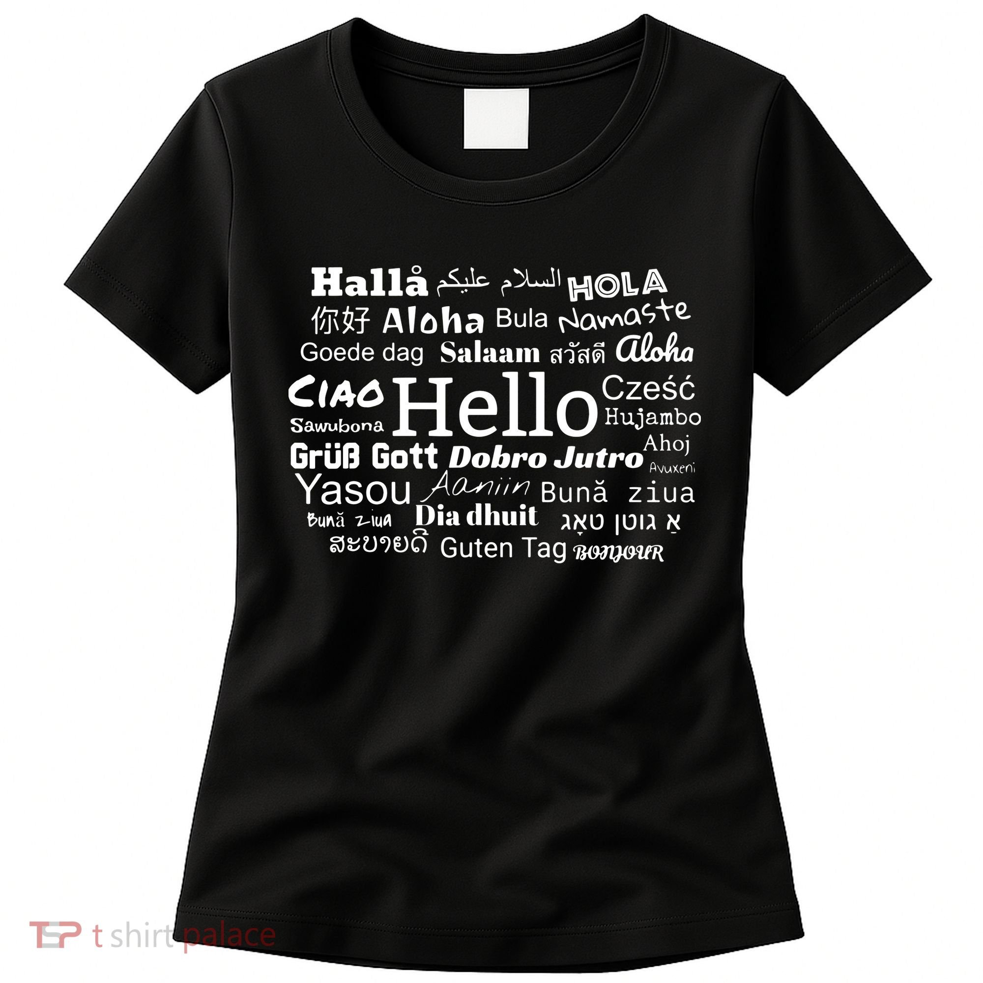 Hello In Different Languages Multilingualism Gift Women's T-Shirt