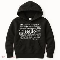 Hello In Different Languages Multilingualism Gift Kids Hoodie thumb 0