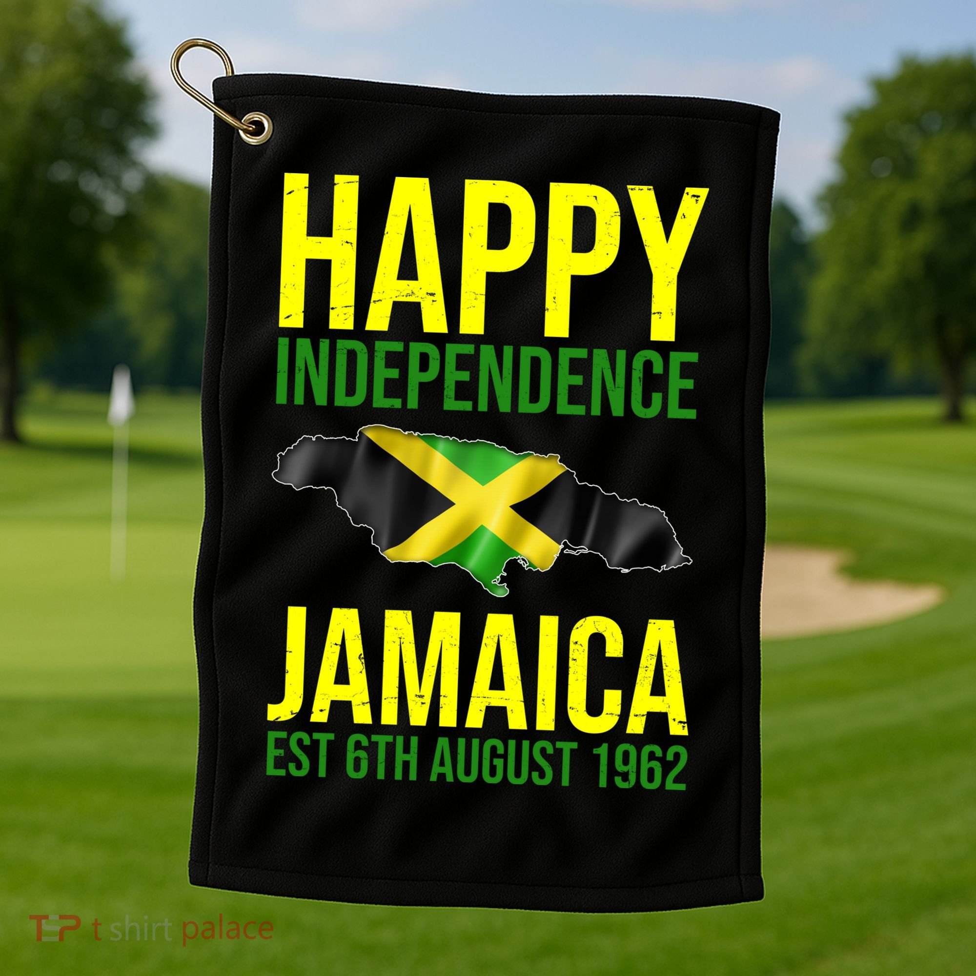 Happy Independence Day Jamaica 1962 Proud Jamaican Golf Towel