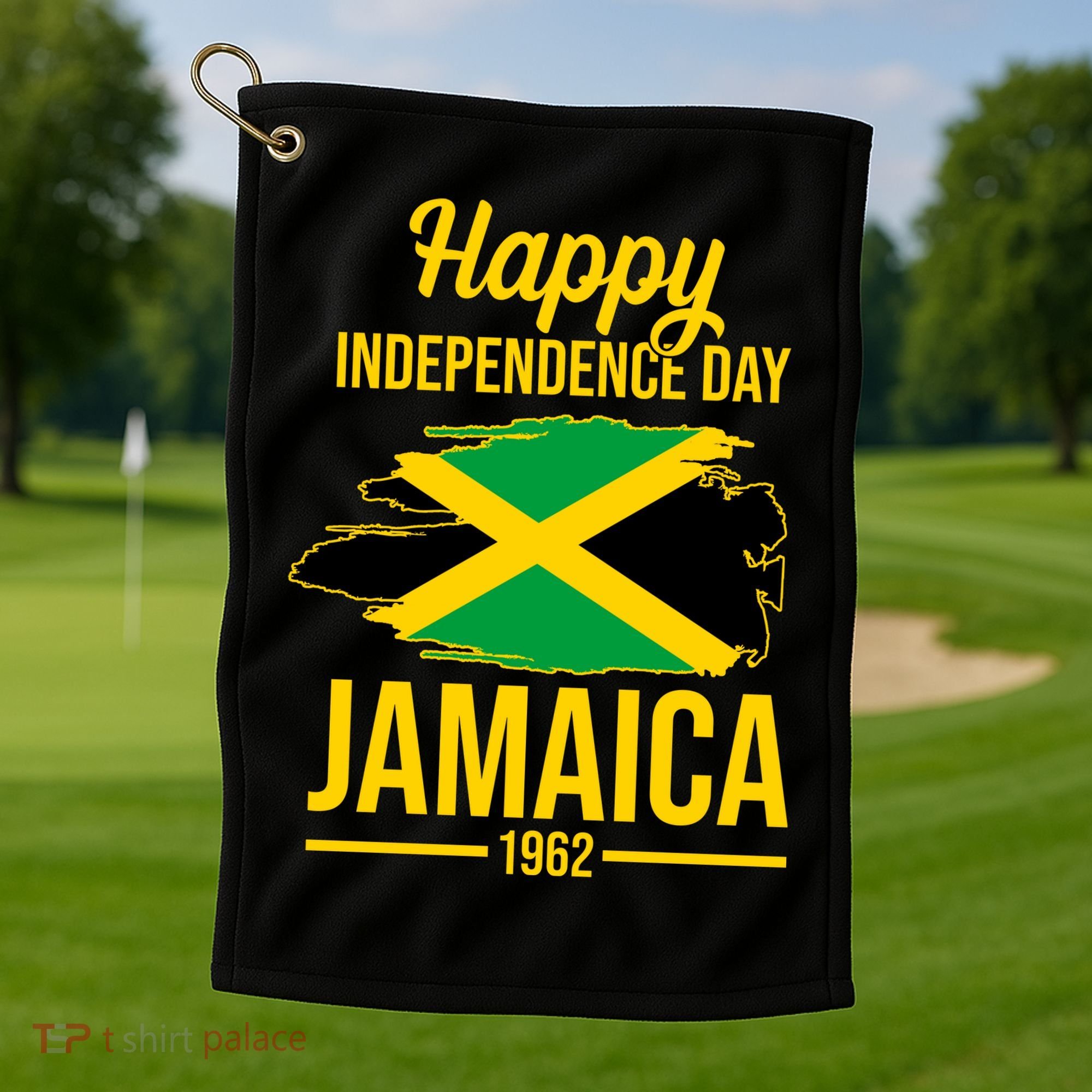 Happy Independence Day Jamaica 1962 Golf Towel