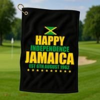 Happy Independence Day Jamaica Est 6th August 1962 Golf Towel thumb 1