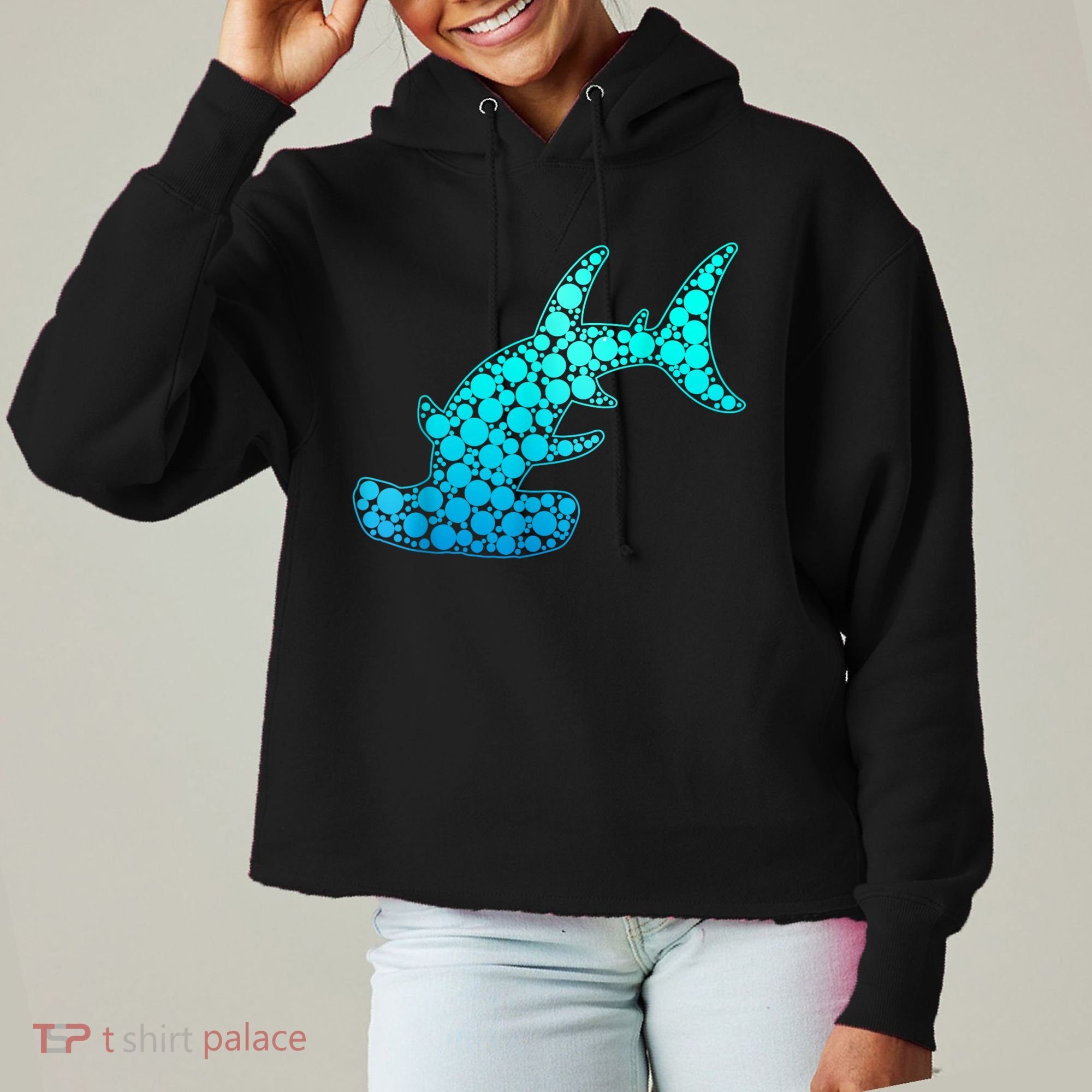 Happy International Dot Day Hammerhead Dots Shark Ladies Heavyweight Boxy Pullover Hoodie