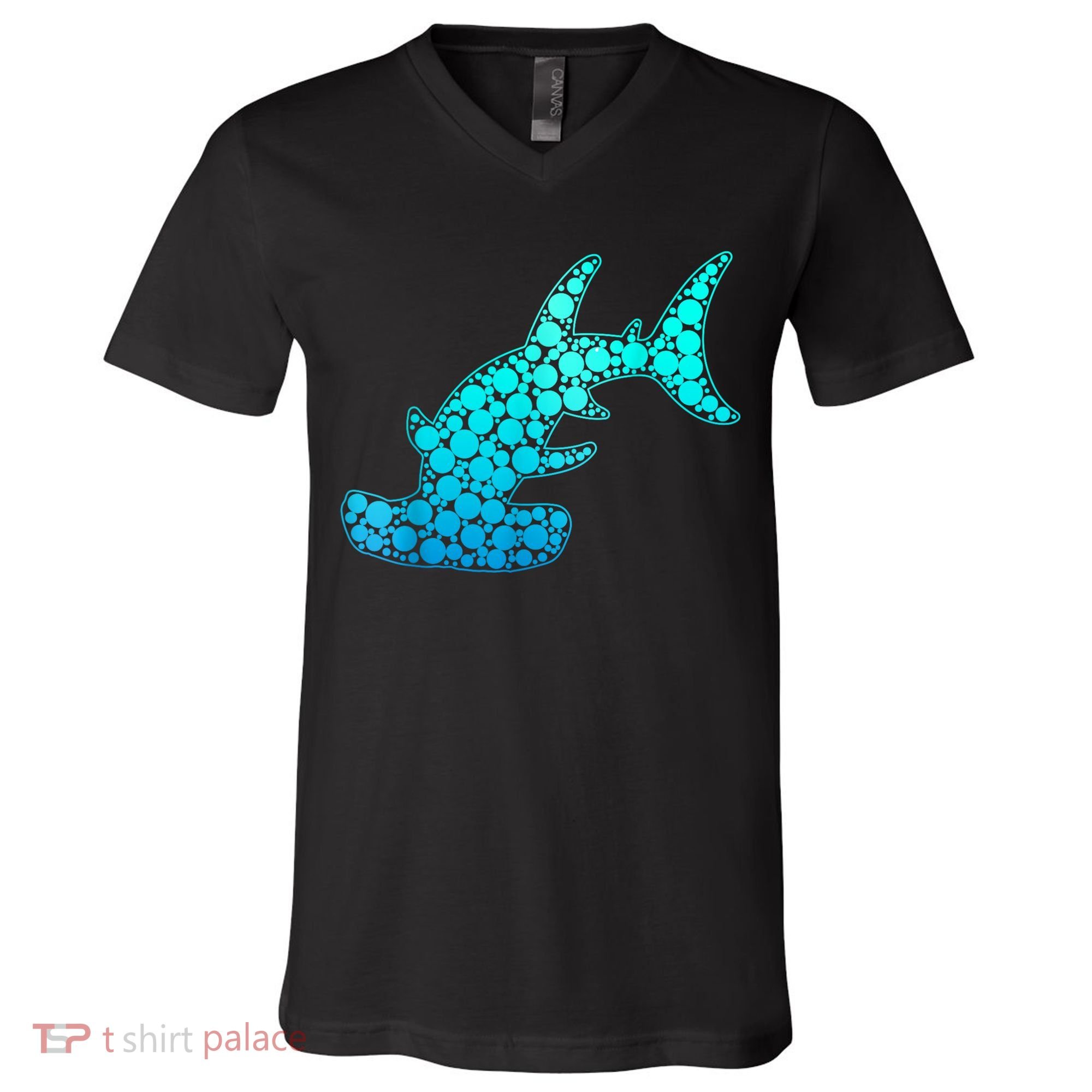 Happy International Dot Day Hammerhead Dots Shark V-Neck T-Shirt