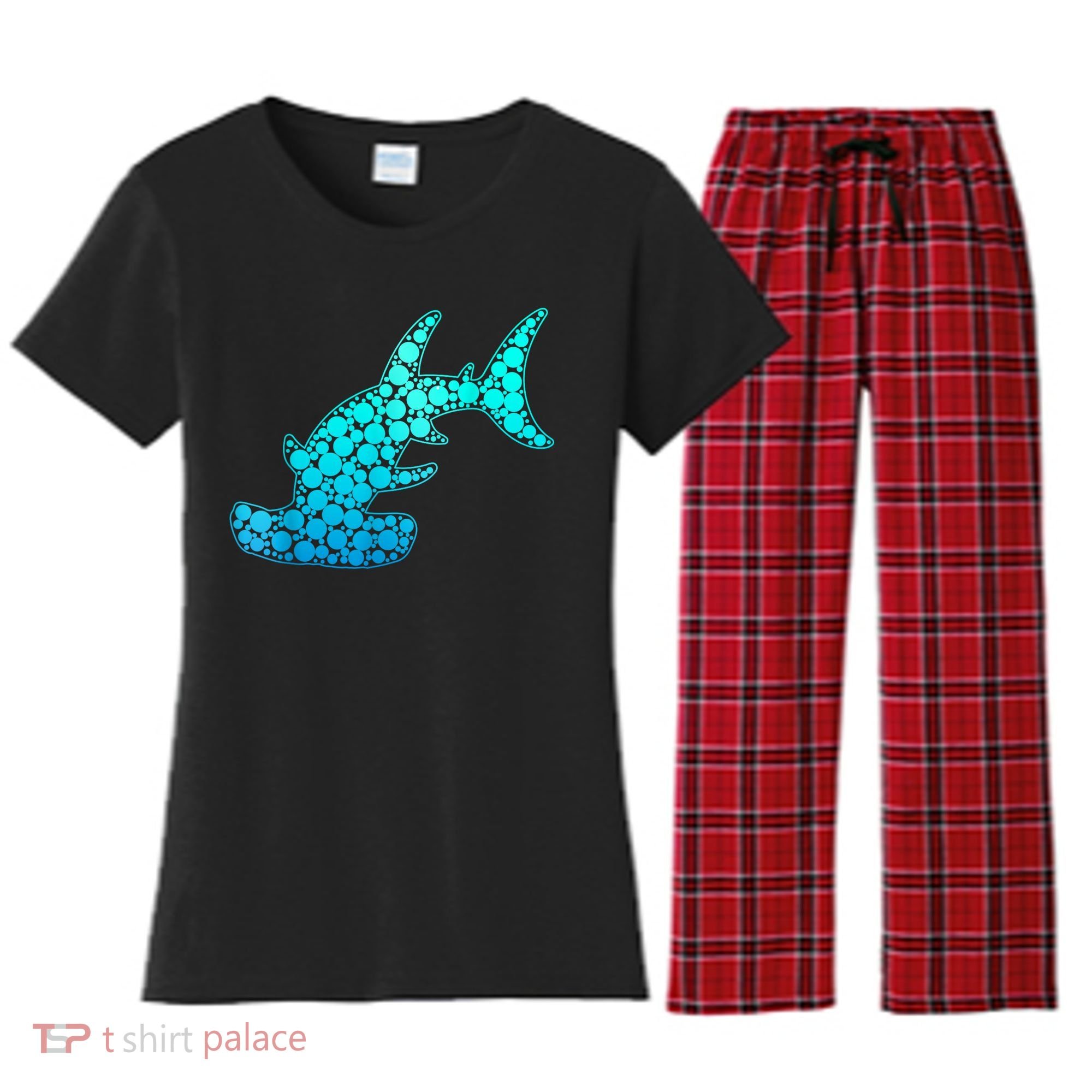 Happy International Dot Day Hammerhead Dots Shark Women's Flannel Pajama Set