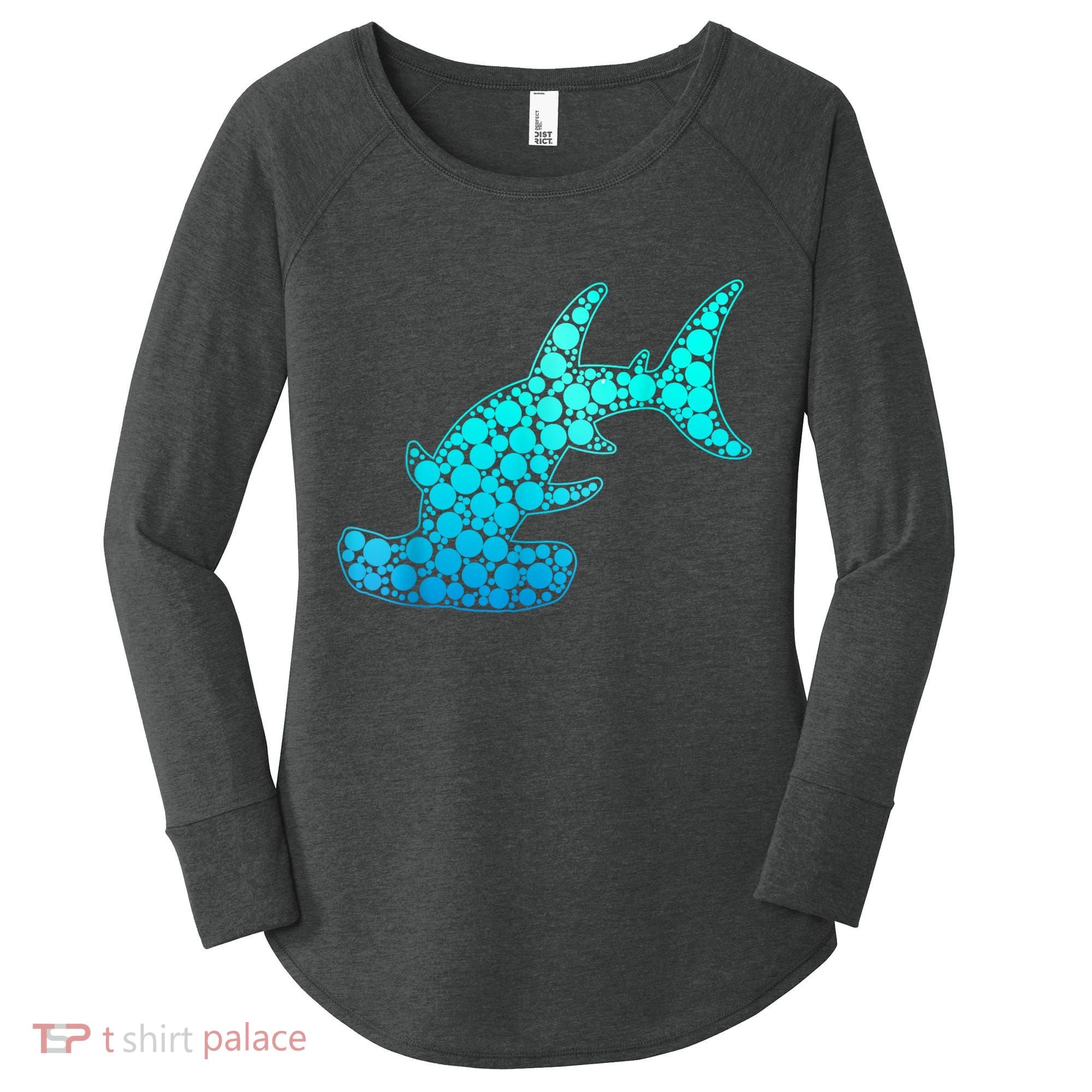 Happy International Dot Day Hammerhead Dots Shark Women's Perfect Tri Tunic Long Sleeve Shirt