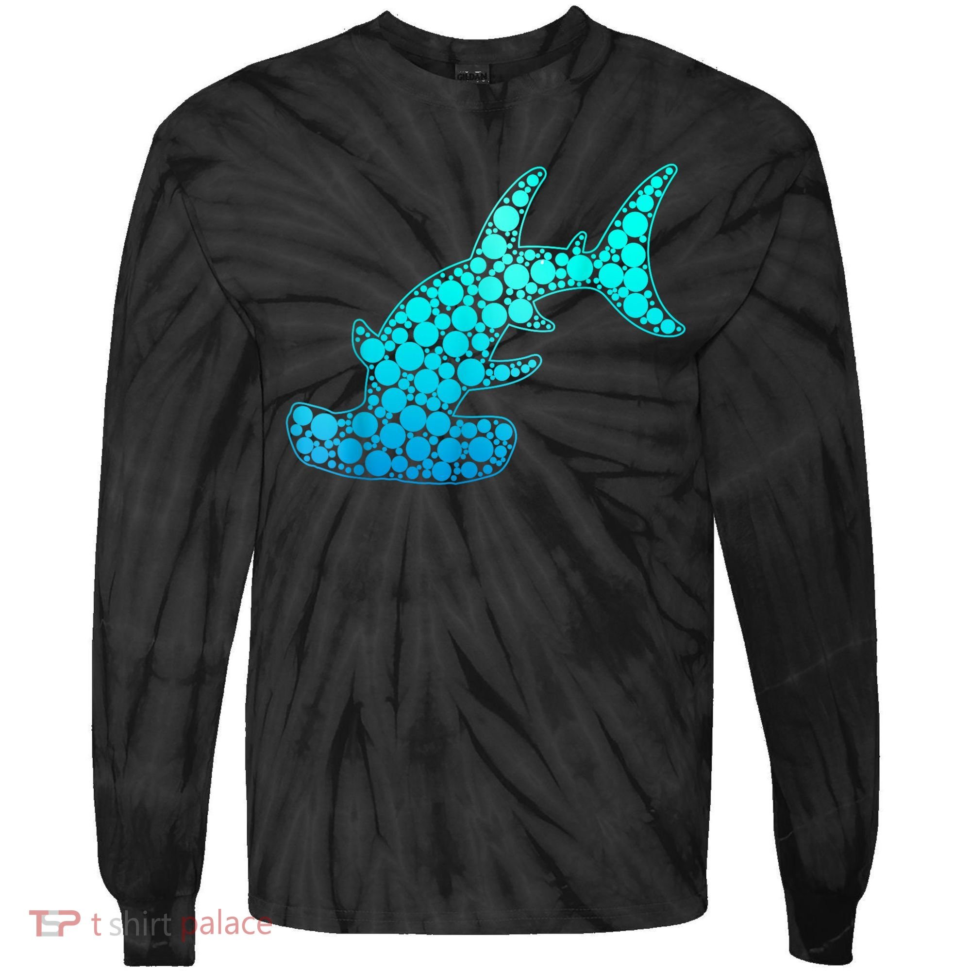 Happy International Dot Day Hammerhead Dots Shark Tie-Dye Long Sleeve Shirt