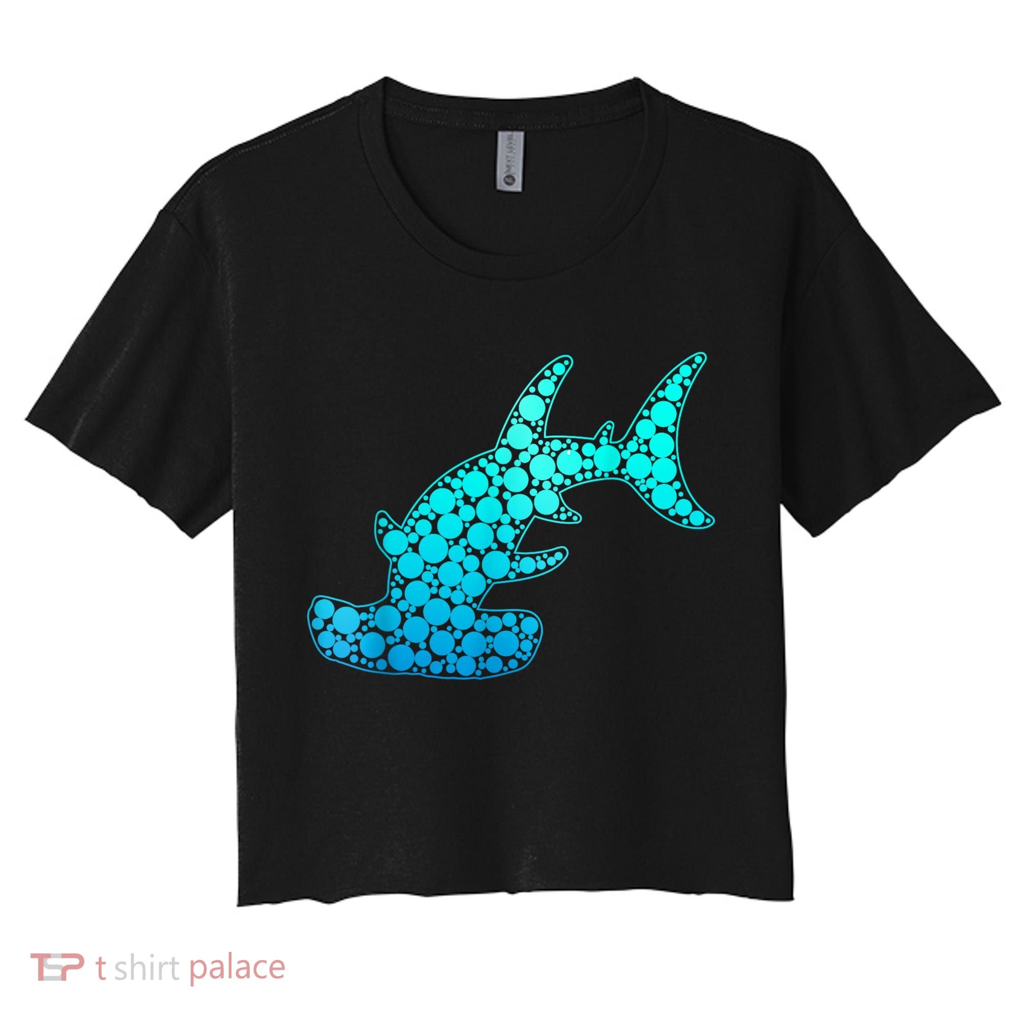 Happy International Dot Day Hammerhead Dots Shark Women's Crop Top Tee