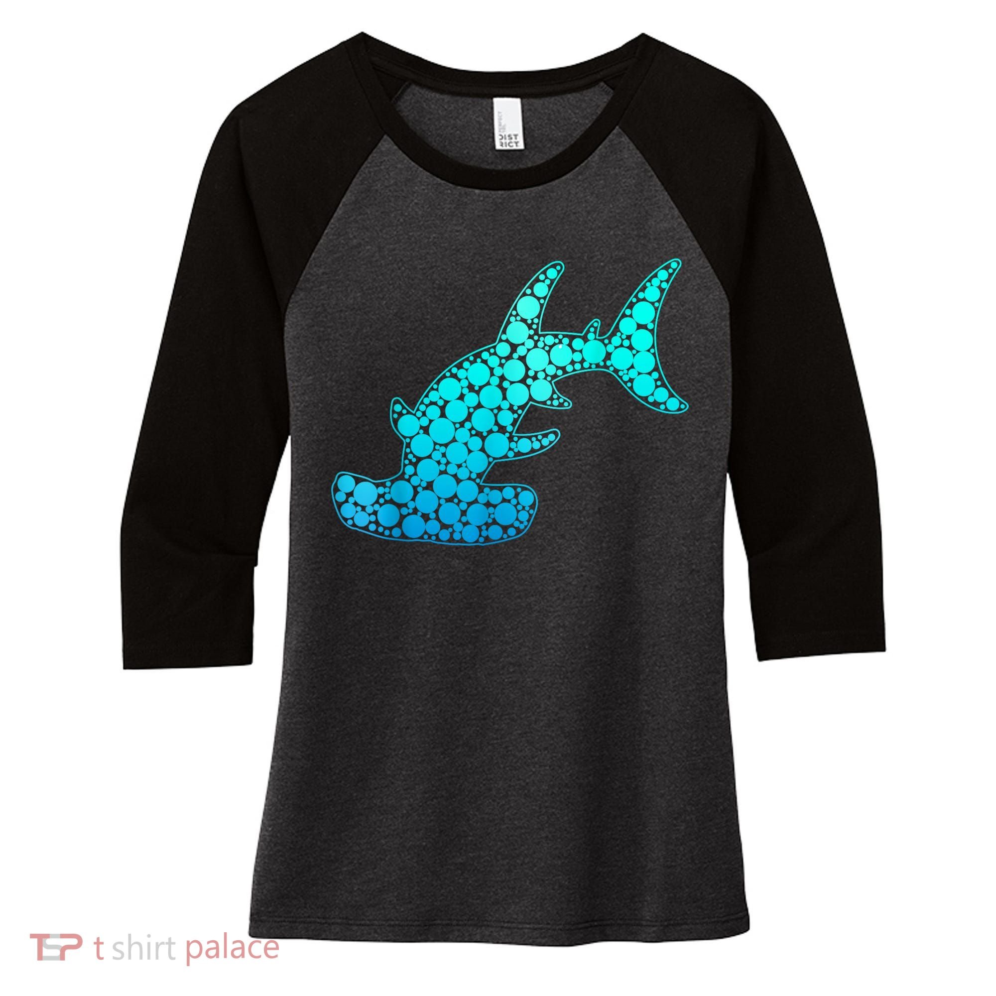 Happy International Dot Day Hammerhead Dots Shark Women's Tri-Blend 3/4-Sleeve Raglan Shirt