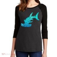 Happy International Dot Day Hammerhead Dots Shark Women's Tri-Blend 3/4-Sleeve Raglan Shirt thumb 2