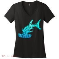 Happy International Dot Day Hammerhead Dots Shark Women's V-Neck T-Shirt thumb 0