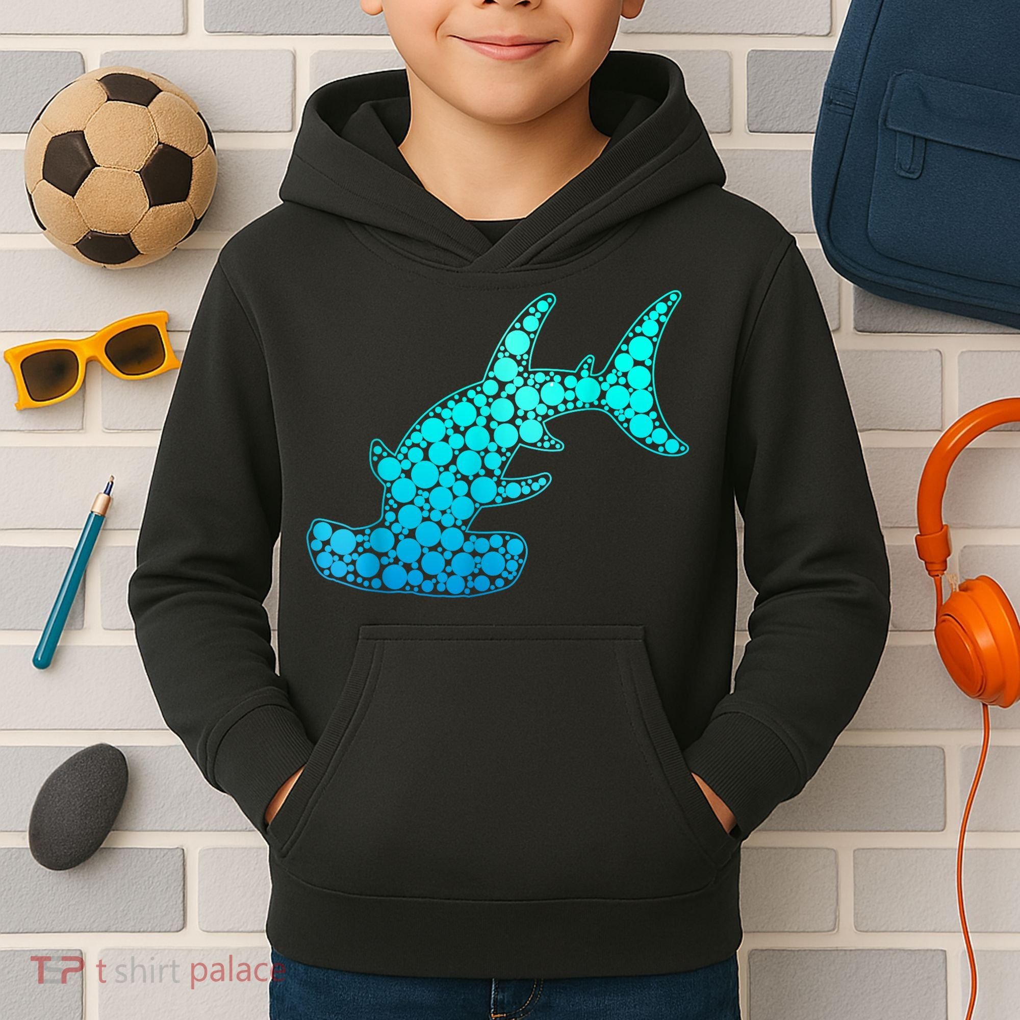 Happy International Dot Day Hammerhead Dots Shark Kids Hoodie