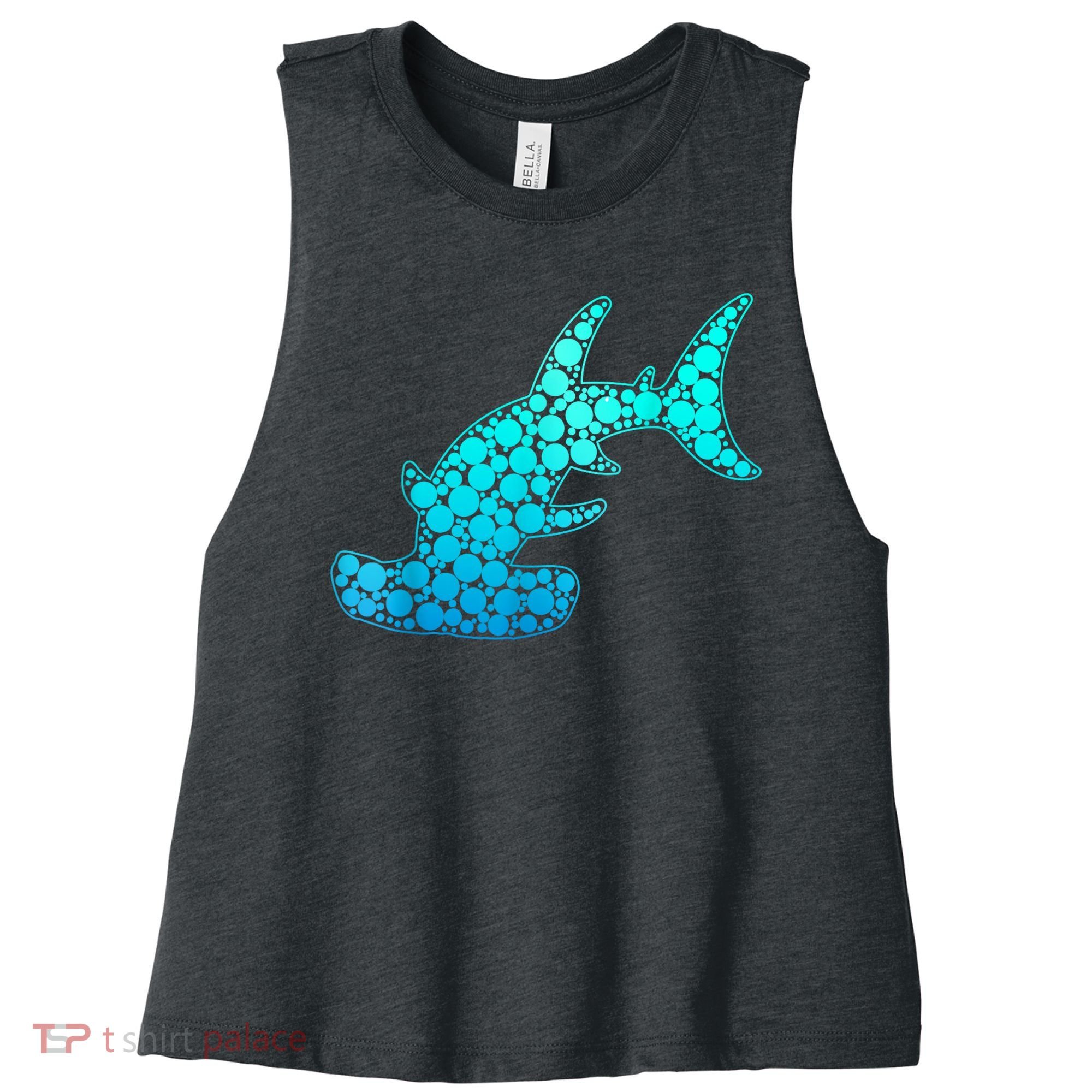 Happy International Dot Day Hammerhead Dots Shark Women's Racerback Cropped Tank