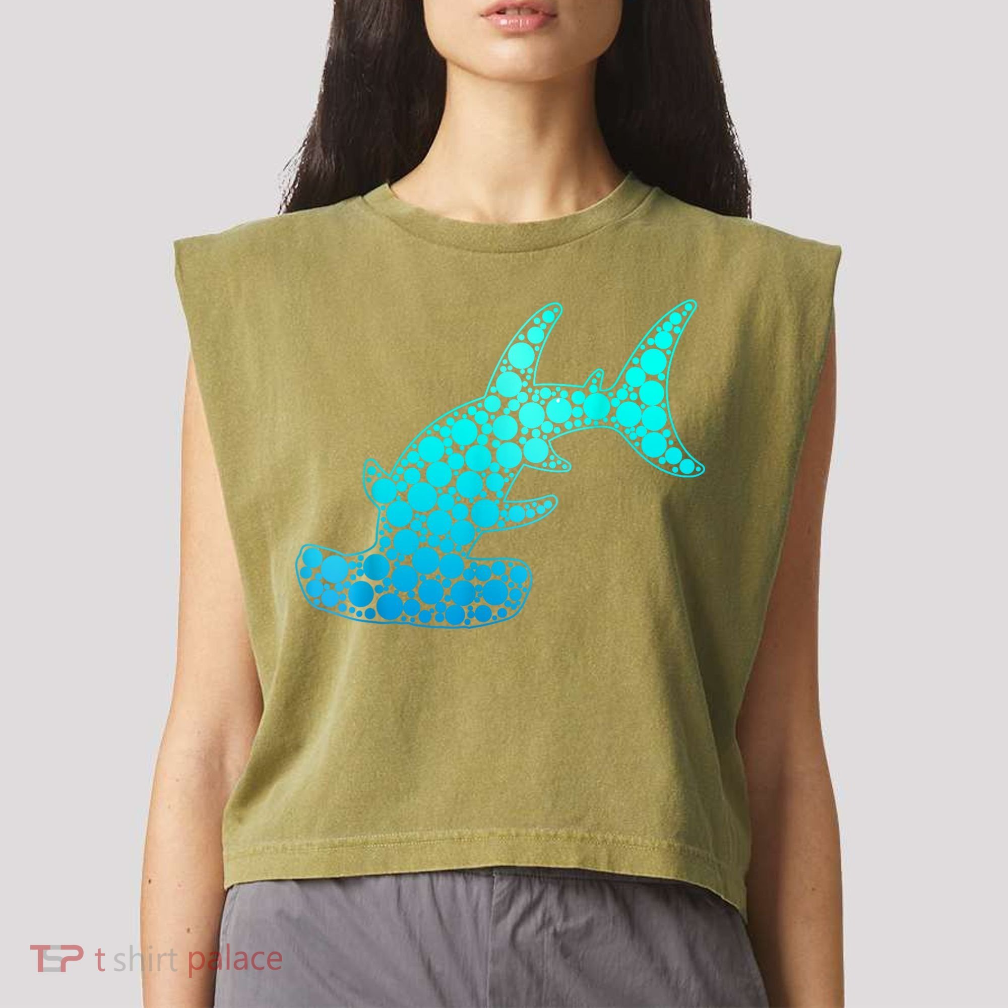 Happy International Dot Day Hammerhead Dots Shark Garment-Dyed Women's Muscle Tee