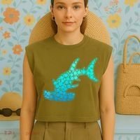 Happy International Dot Day Hammerhead Dots Shark Garment-Dyed Women's Muscle Tee thumb 4