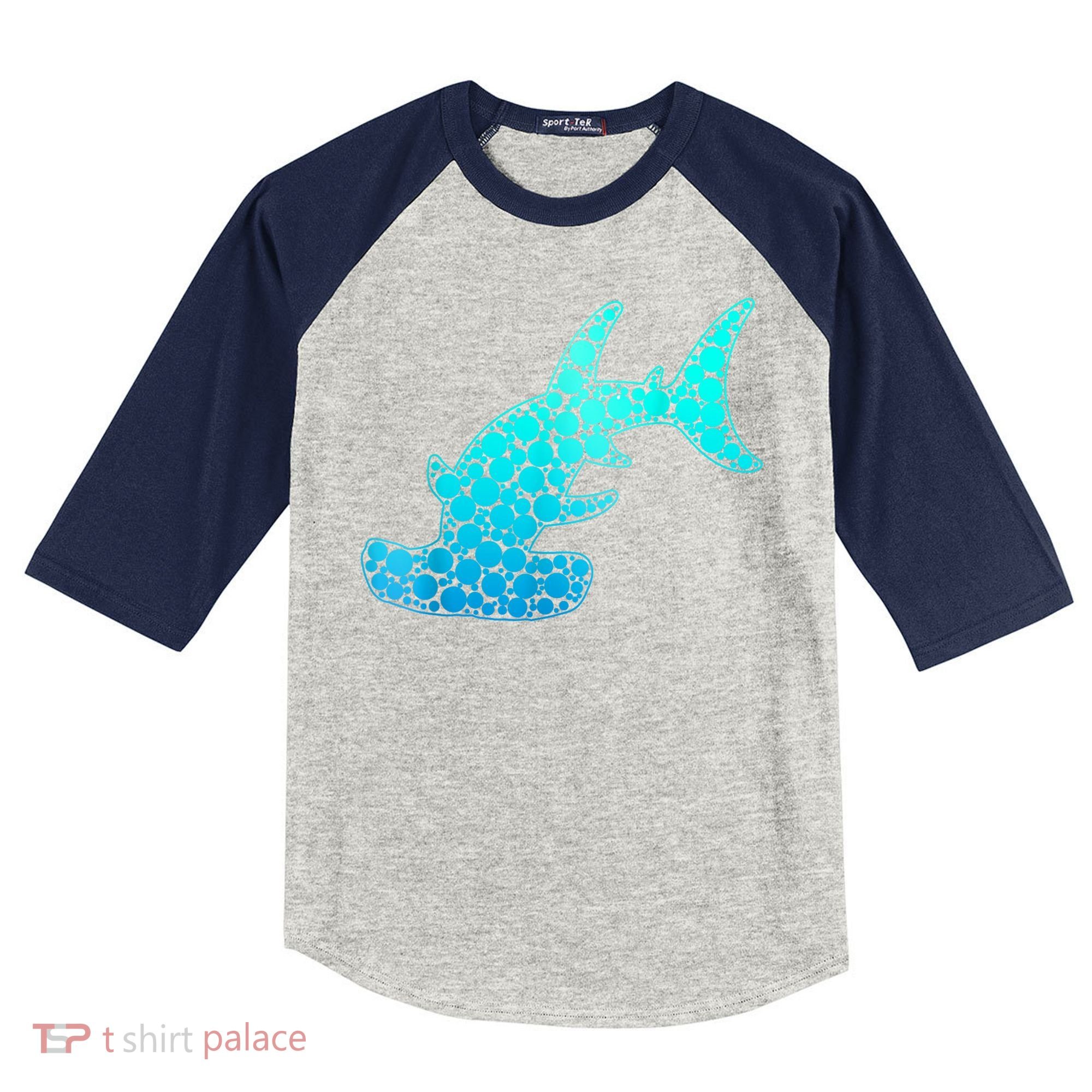 Happy International Dot Day Hammerhead Dots Shark Kids Colorblock Raglan Jersey
