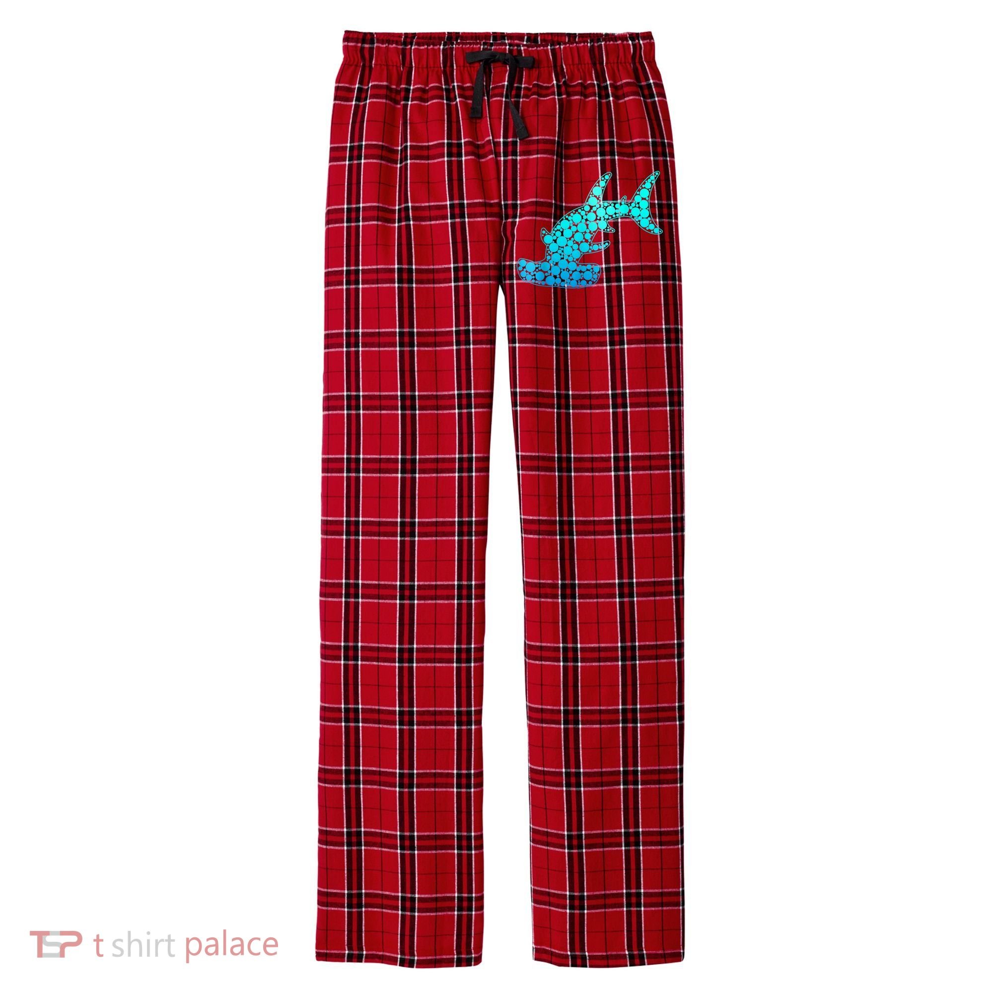 Happy International Dot Day Hammerhead Dots Shark Men's Flannel Plaid Pajama Pants