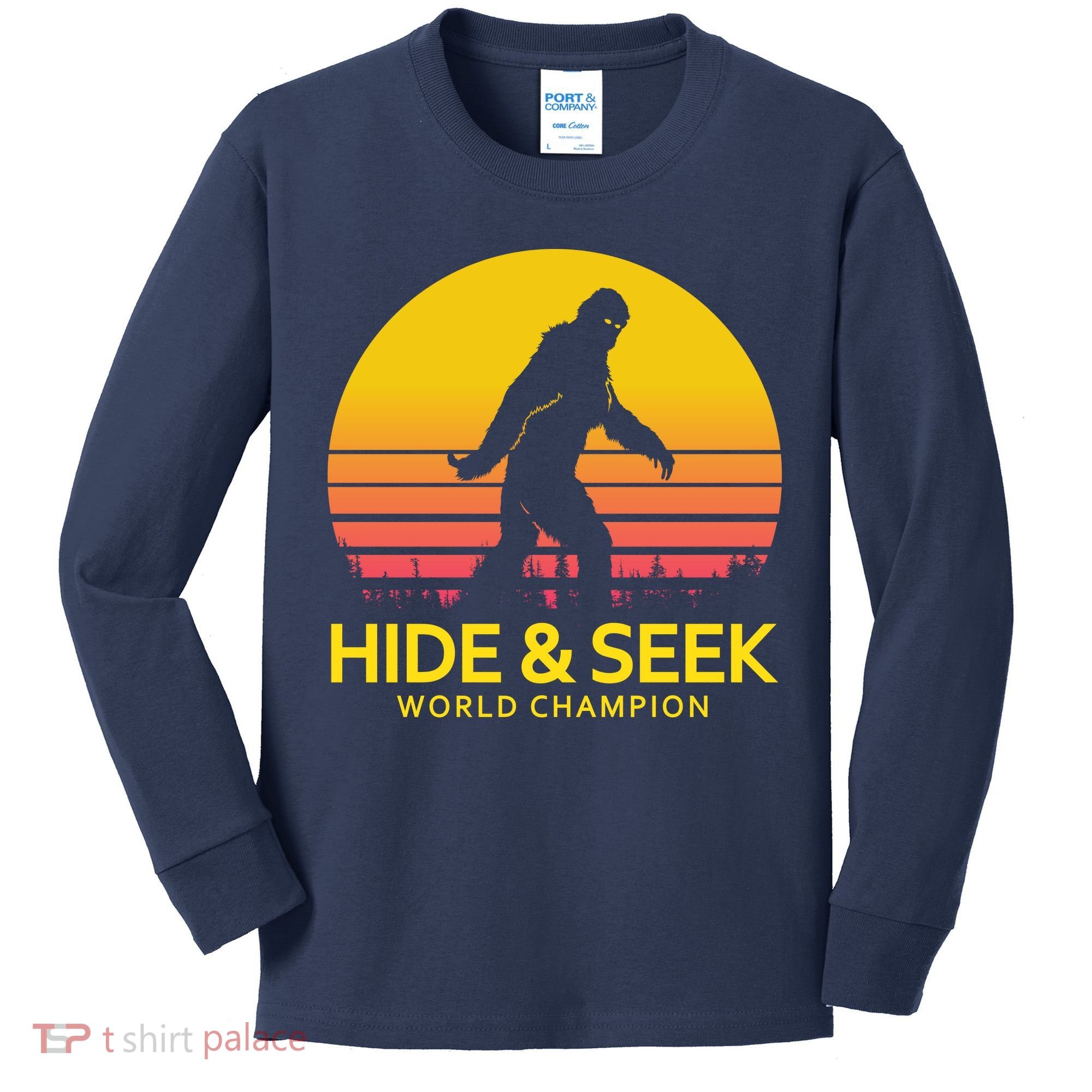 Hide and Seek World Champion Sasquatch Kids Long Sleeve Shirt