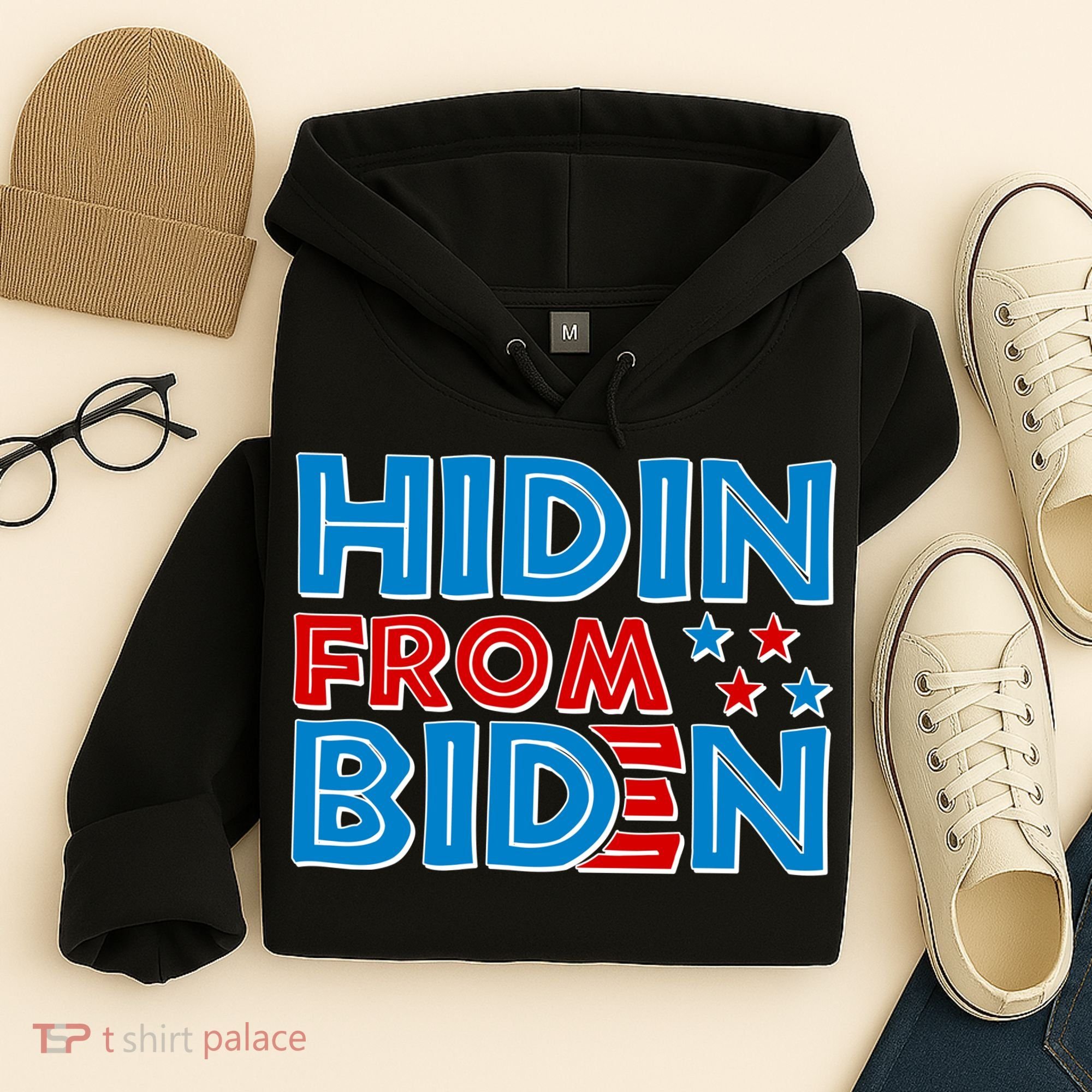 Hidin From Biden Pro Trump Funny Hoodie