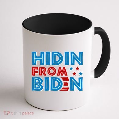 Hidin From Biden Pro Trump Funny Coffee Mug back