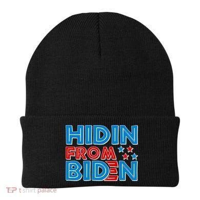 Hidin From Biden Pro Trump Funny Beanie