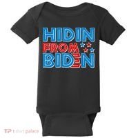 Hidin From Biden Pro Trump Funny Baby Bodysuit thumb 0