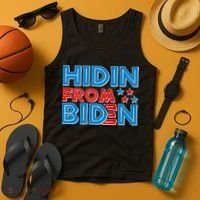 Hidin From Biden Pro Trump Funny Tank Top thumb 4