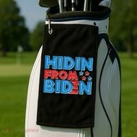 Hidin From Biden Pro Trump Funny Golf Towel thumb 2