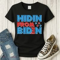 Hidin From Biden Pro Trump Funny Women's T-Shirt thumb 3