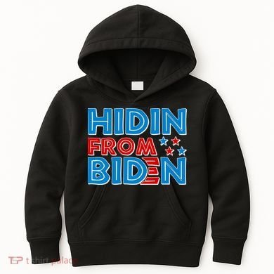 Hidin From Biden Pro Trump Funny Kids Hoodie