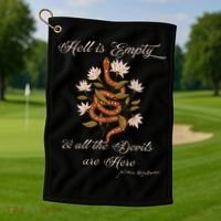 Hell Is Empty And All The Devils Are Here Shakespeare Golf Towel thumb 1