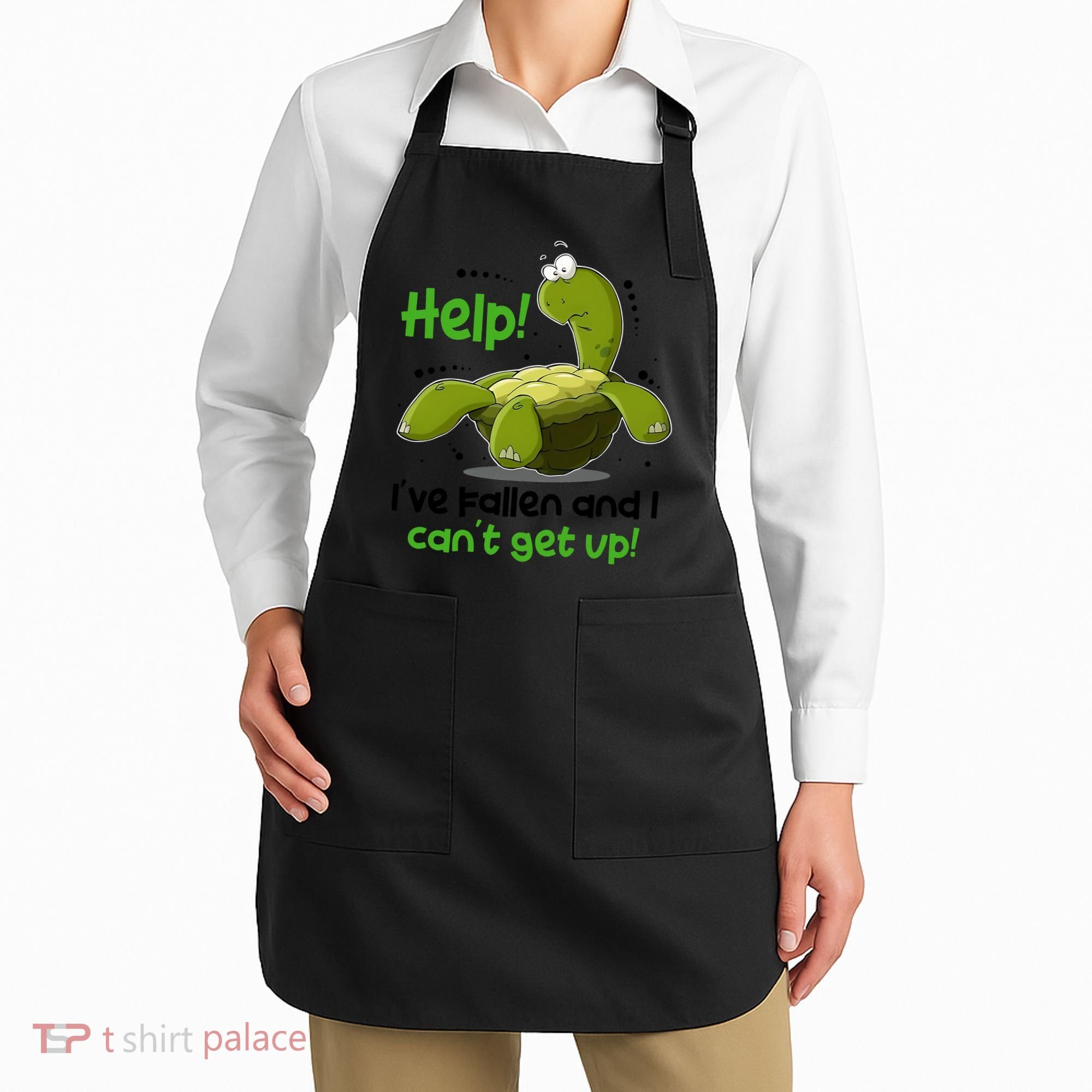 Help I've Fallen And I Can't Get Up Funny Turtle Apron