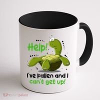 Help I've Fallen And I Can't Get Up Funny Turtle Coffee Mug thumb 1