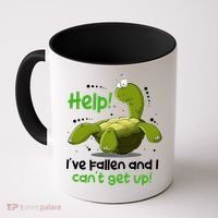 Help I've Fallen And I Can't Get Up Funny Turtle Coffee Mug thumb 0