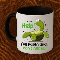 Help I've Fallen And I Can't Get Up Funny Turtle Coffee Mug thumb 2