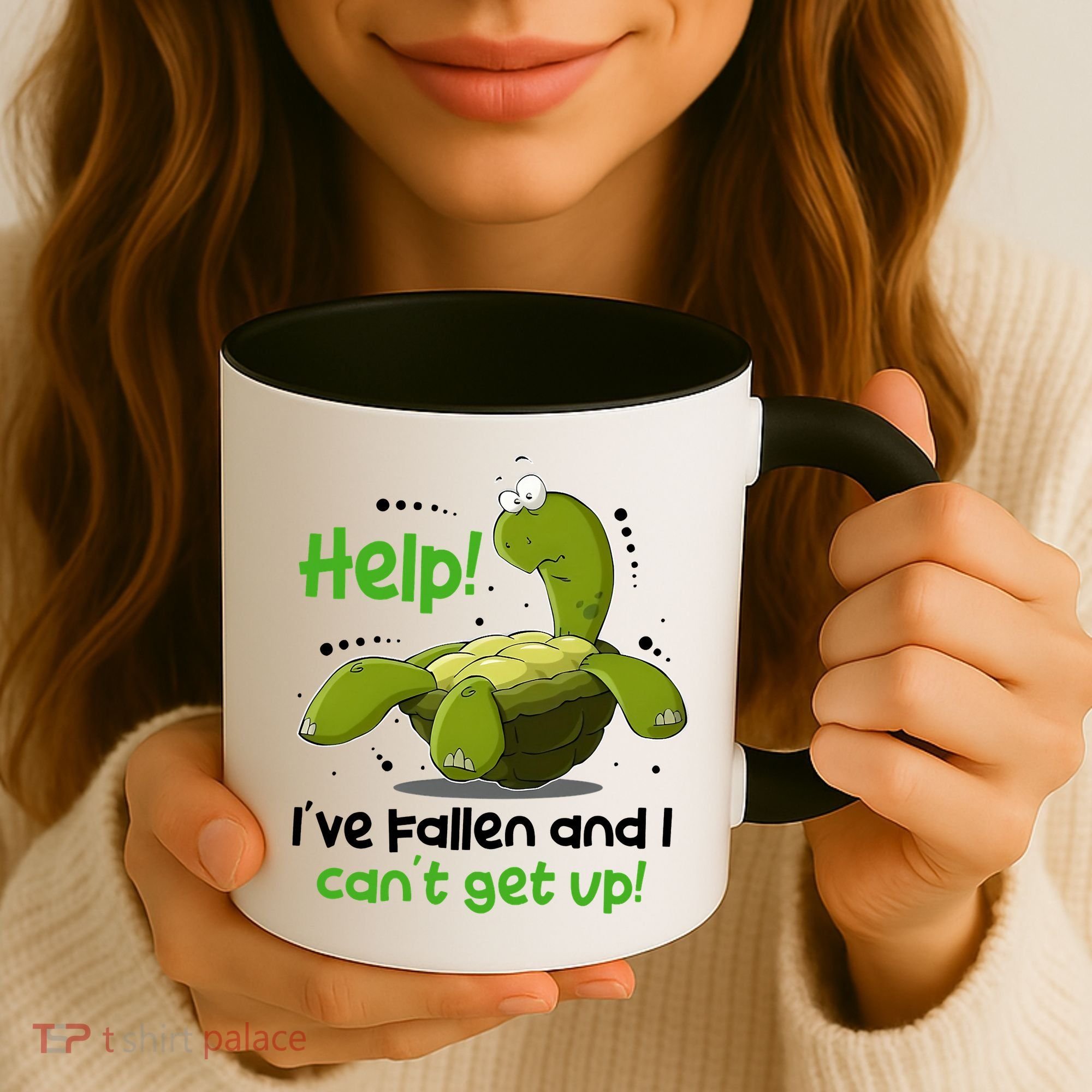 Help I've Fallen And I Can't Get Up Funny Turtle Coffee Mug