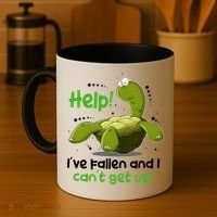 Help I've Fallen And I Can't Get Up Funny Turtle Coffee Mug thumb 4
