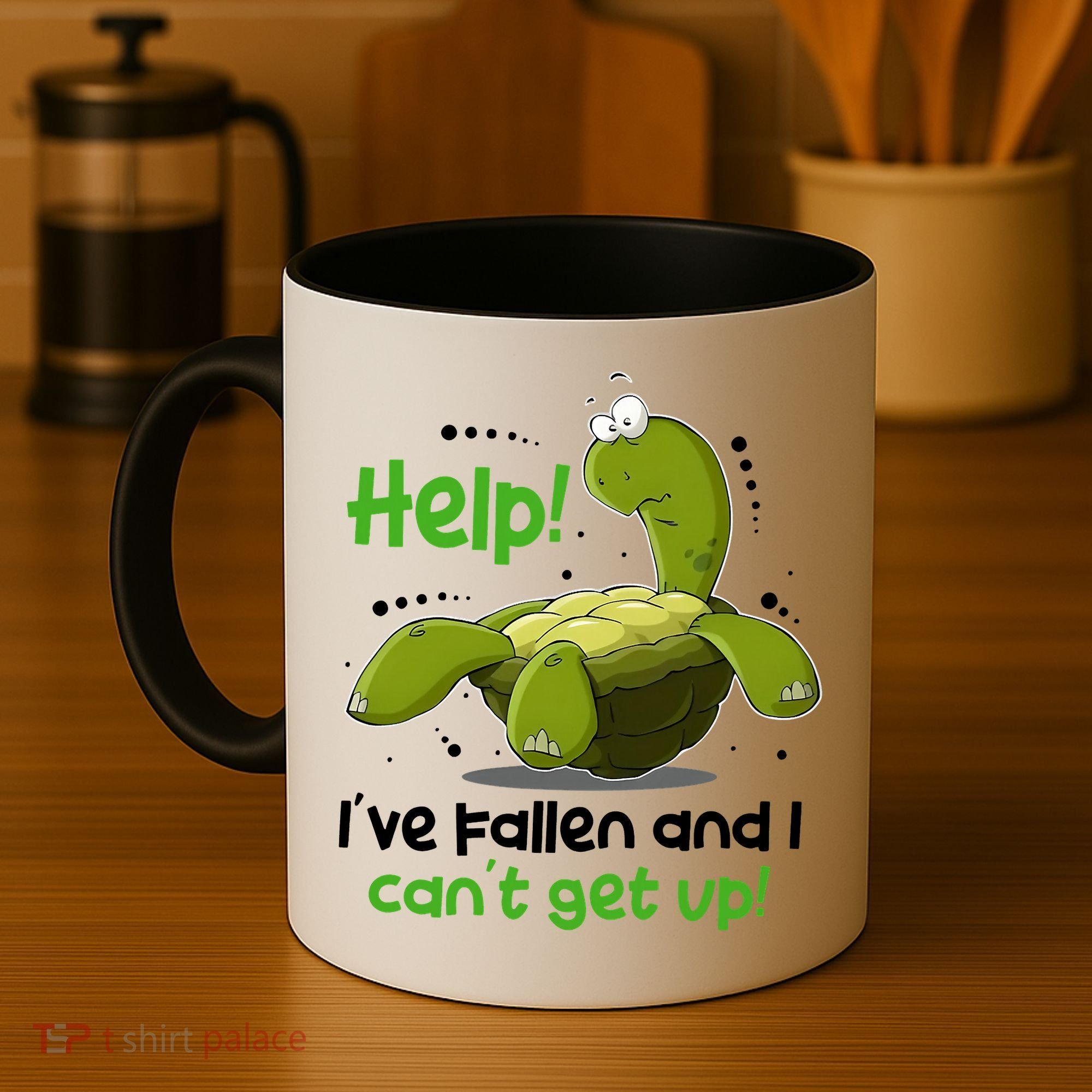 Help I've Fallen And I Can't Get Up Funny Turtle Coffee Mug