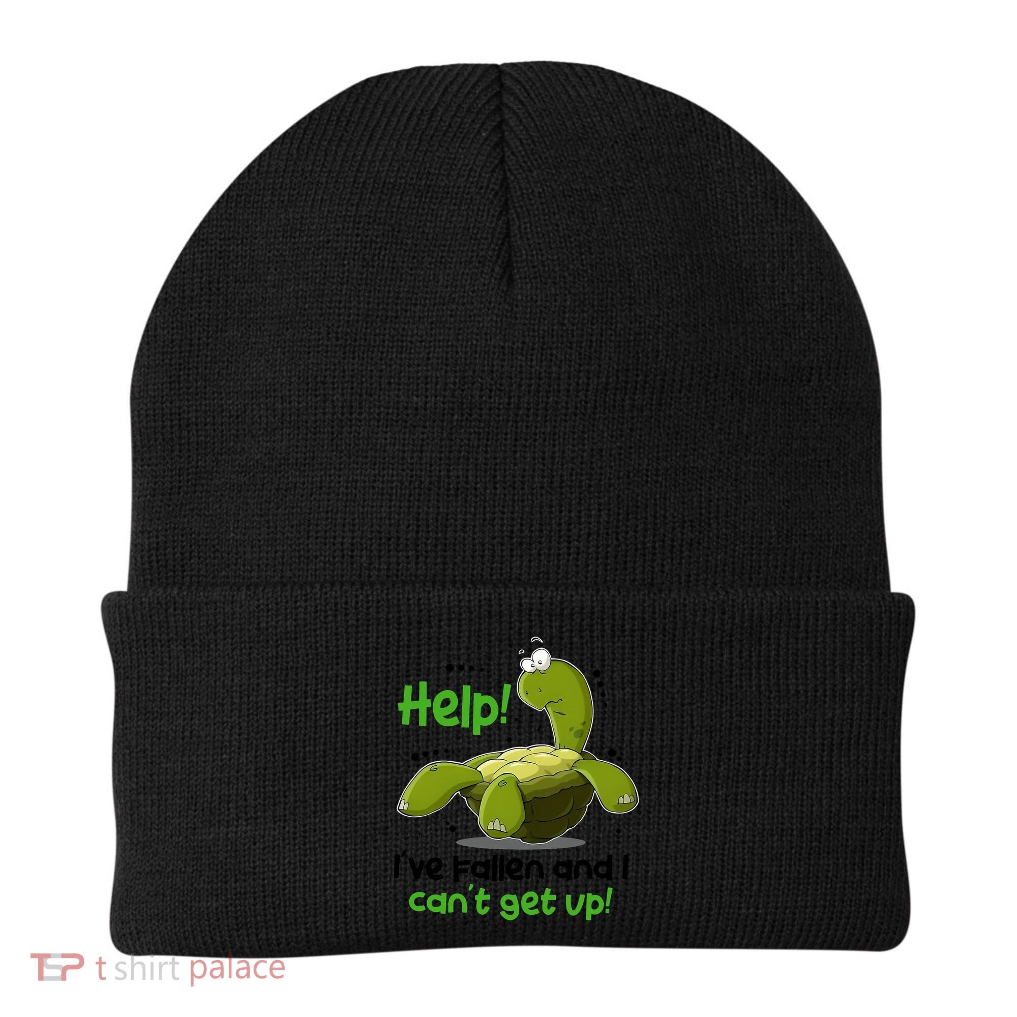 Help I've Fallen And I Can't Get Up Funny Turtle Beanie