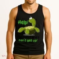 Help I've Fallen And I Can't Get Up Funny Turtle Tank Top thumb 3