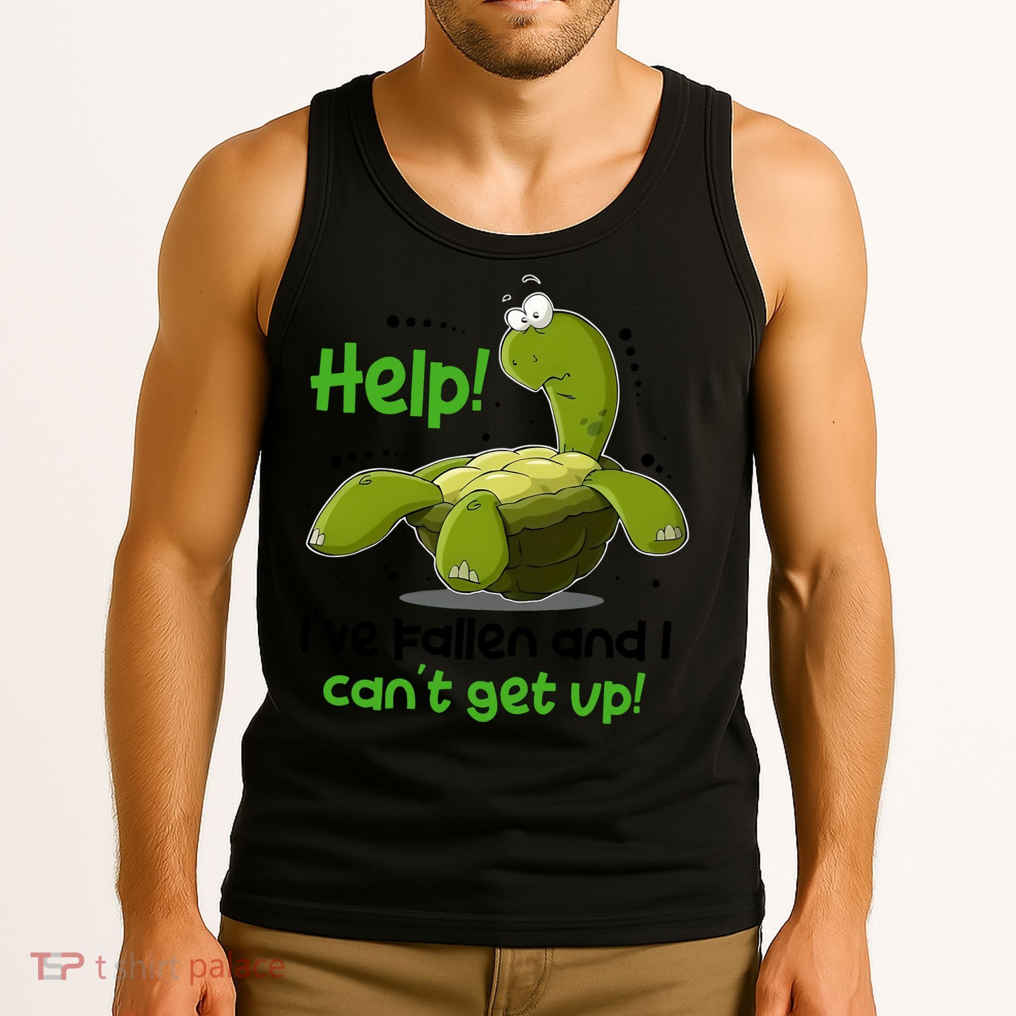 Help I've Fallen And I Can't Get Up Funny Turtle Tank Top