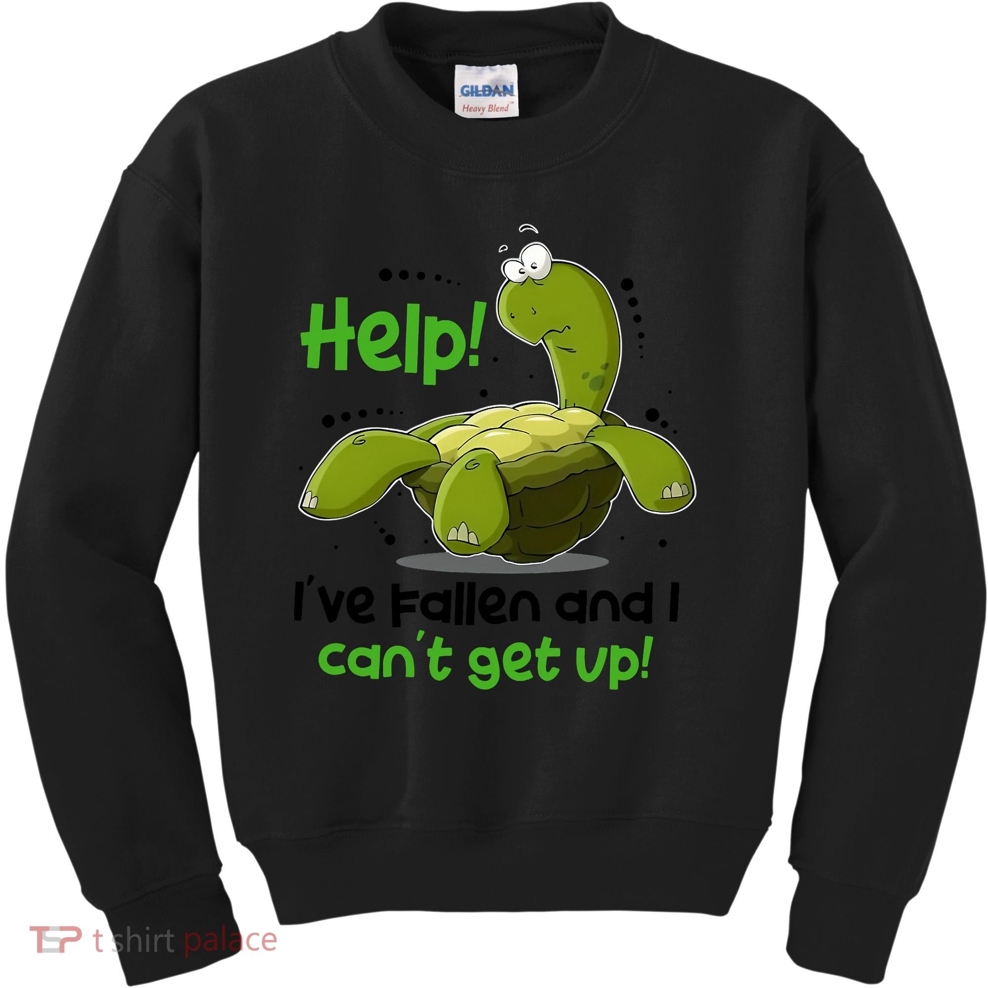 Help I've Fallen And I Can't Get Up Funny Turtle Kids Sweatshirt