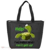 Help I've Fallen And I Can't Get Up Funny Turtle Tote Bag thumb 0