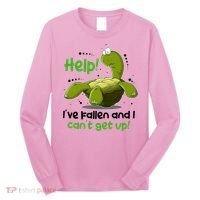 Help I've Fallen And I Can't Get Up Funny Turtle Long Sleeve Shirt thumb 0